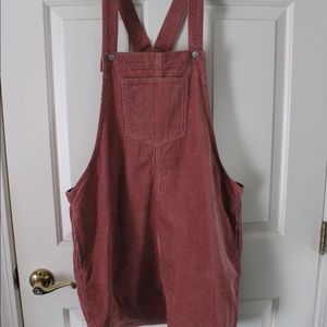 Forever 21+ Pink Corduroy Overall Dress